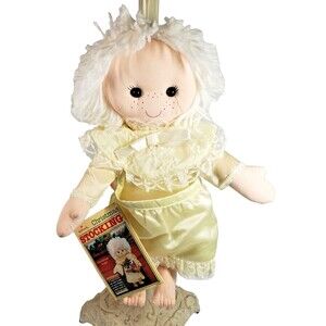 Vintage 1984 Hallmark "Stuffables" Christmas Angel Stocking Wings Satin Orig Tag